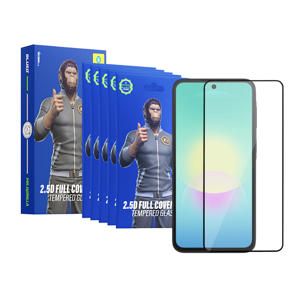 Προστατευτική μεμβράνη οθόνης Blueo HD για Samsung Galaxy A27 5G / A57 5G / A37 5G, Ασφαλισμένο γυαλί, Full Glue, 2.5D, Σετ 5 τεμαχίων, Μαύρο