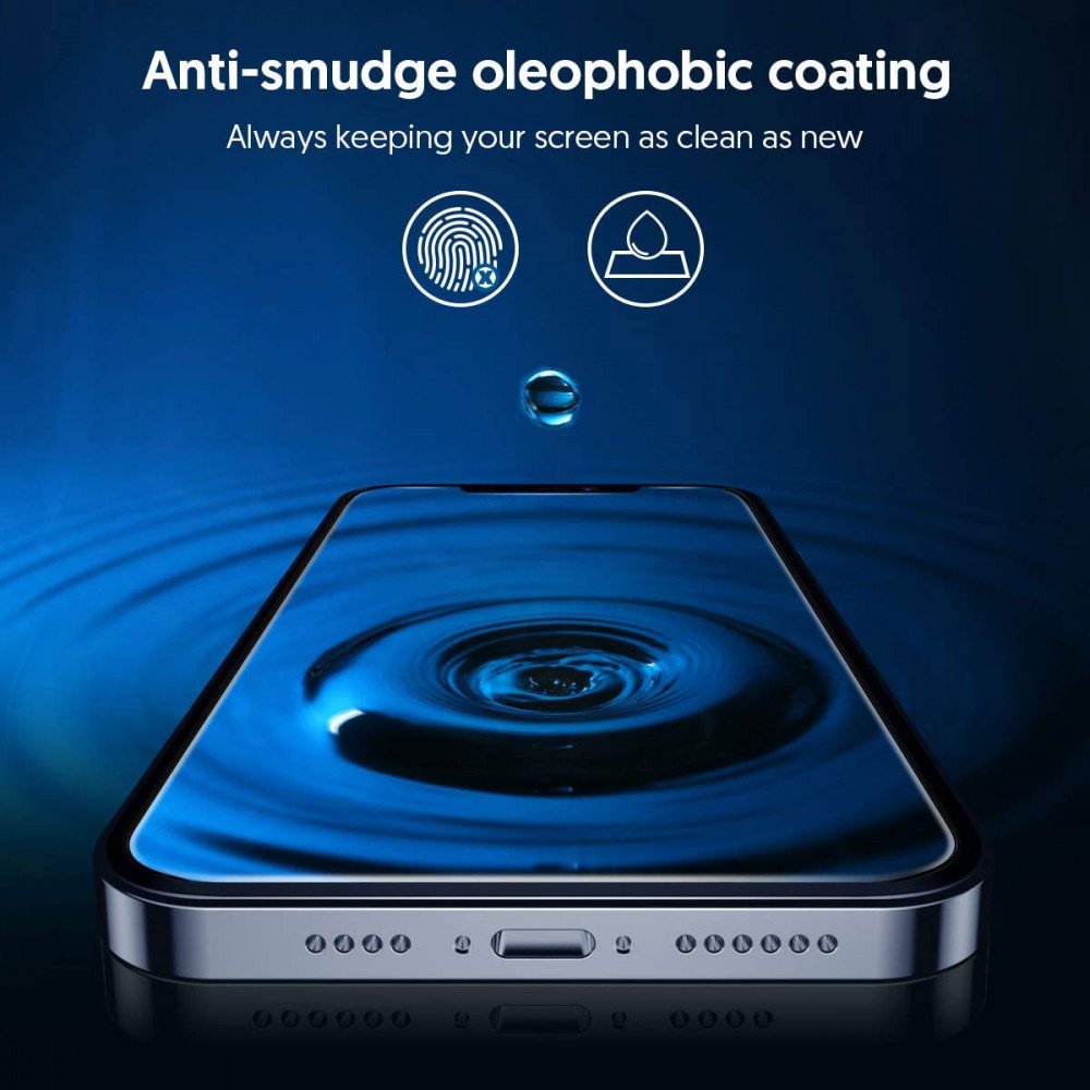Προστατευτική μεμβράνη οθόνης Blueo Silk HD για Apple iPhone 16 / 15, Ασφαλισμένο γυαλί, Πλήρης κόλλα, Σετ 5 τεμαχίων, 2.5D, Μαύρο
