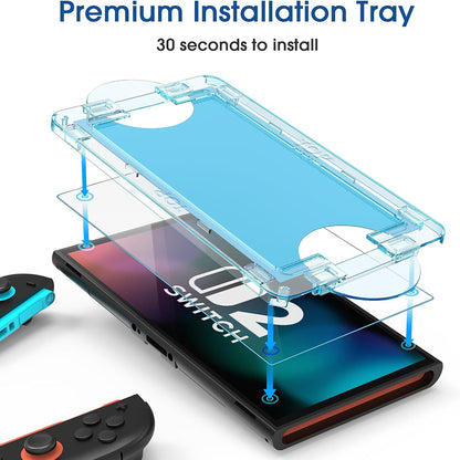 Προστατευτική Μεμβράνη Οθόνης Techsuit SwitchAura Applicator για Nintendo Switch 2, Ενισχυμένο Γυαλί, Σετ 2 τεμαχίων