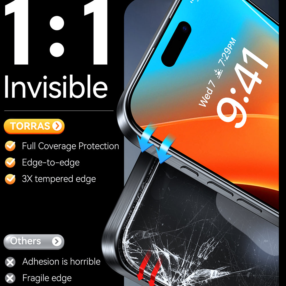 Προστατευτική Μεμβράνη Οθόνης Torras GlassGo Install Master για Apple iPhone 17, Ενισχυμένο Γυαλί, Full Glue
