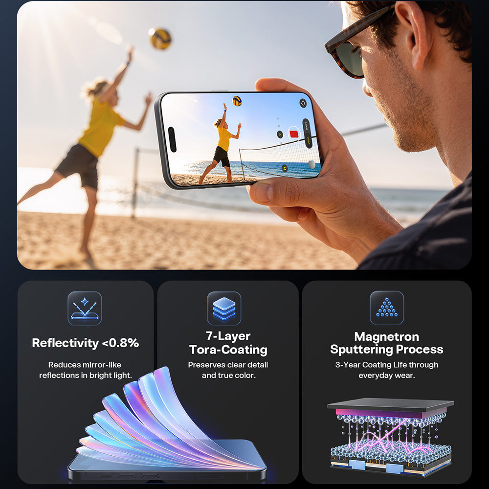 Προστατευτική μεμβράνη οθόνης Torras OrigArmor για Apple iPhone 18 Pro / 17 Pro, Ενισχυμένο γυαλί, Πλήρης κόλλα