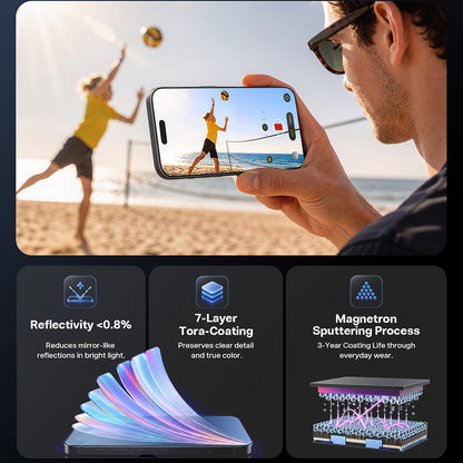 Προστατευτική μεμβράνη οθόνης Torras OrigArmor για Apple iPhone 18 Pro / 17 Pro, Ενισχυμένο γυαλί, Πλήρης κόλλα