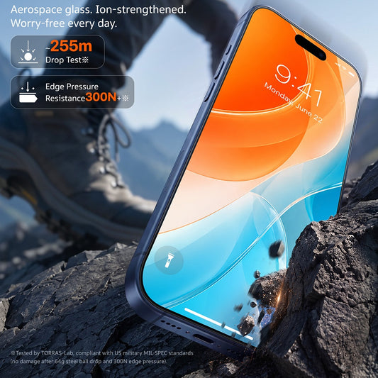 Προστατευτική μεμβράνη οθόνης Torras Sunview AR για Apple iPhone 18 Pro / 17 Pro, Ενισχυμένο γυαλί, Πλήρης κόλλα