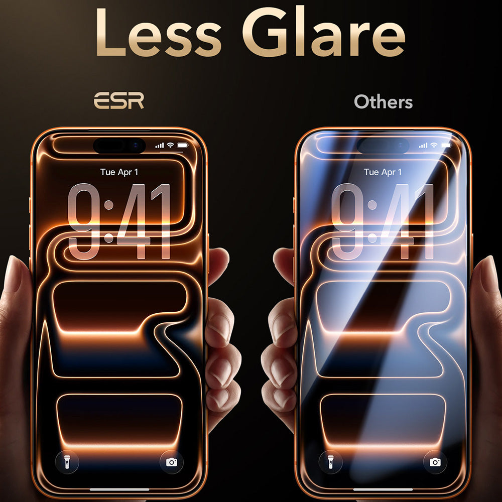 Προστατευτική μεμβράνη οθόνης ESR Armorite Pro UltraFit για Apple iPhone 18 Pro / 17 Pro, Ασφαλισμένο γυαλί, Πλήρης κόλλα, Μαύρο