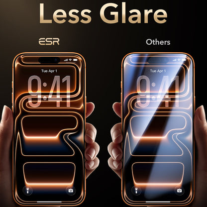 Προστατευτική μεμβράνη οθόνης ESR Armorite Pro UltraFit για Apple iPhone 18 Pro / 17 Pro, Ασφαλισμένο γυαλί, Πλήρης κόλλα, Μαύρο