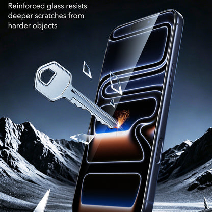 Προστατευτική μεμβράνη οθόνης ESR Armorite UltraFit για Apple iPhone 18 Pro / 17 Pro, Ασφαλισμένο γυαλί, Πλήρης κόλλα, Σετ 2 τεμαχίων, Μαύρο