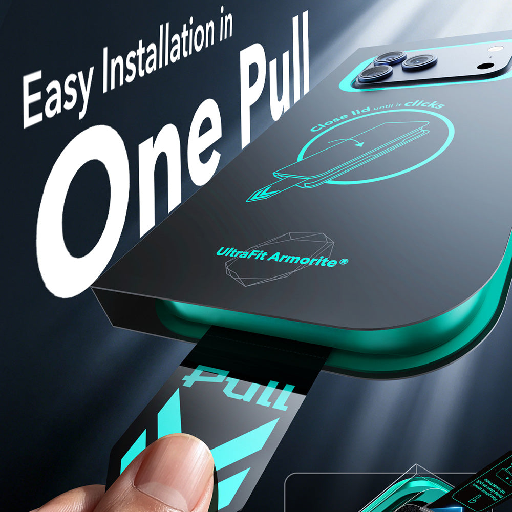 Προστατευτική μεμβράνη οθόνης ESR Armorite UltraFit για Apple iPhone 18 Pro / 17 Pro, Ασφαλισμένο γυαλί, Πλήρης κόλλα, Σετ 2 τεμαχίων, Μαύρο