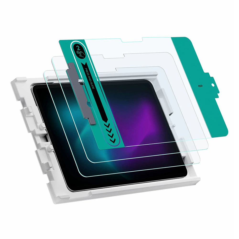 Προστατευτική Μεμβράνη Οθόνης ESR για Apple iPad Pro 11 (2024), Ενισχυμένο Γυαλί, Πλήρης Κόλληση, Σετ 2 τεμαχίων