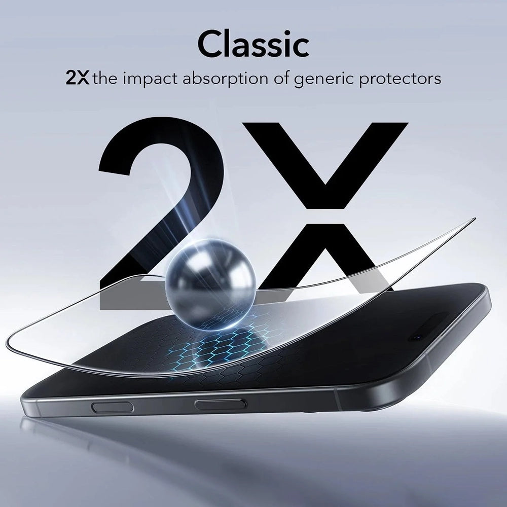 Προστατευτική Μεμβράνη Οθόνης ESR UltraFit για Apple iPhone 17 Air, Ενισχυμένο Γυαλί, Full Glue, Σετ 3 τεμαχίων