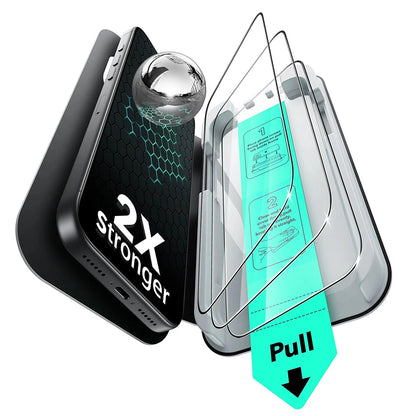 Προστατευτική μεμβράνη οθόνης ESR UltraFit για Apple iPhone 18 Pro Max / 17 Pro Max, Ασφαλισμένο γυαλί, Πλήρης κόλλα, Σετ 3 τεμαχίων, Μαύρο
