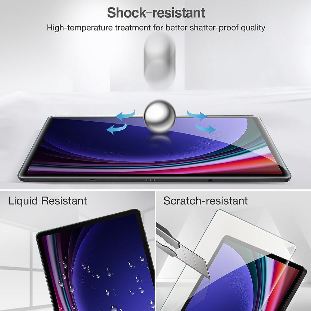 Lito Classic Screen Protector Film for Samsung Galaxy Tab S10+ / Tab S9 FE+ / Tab S9+, Tempered Glass, Full Glue, 2.5D