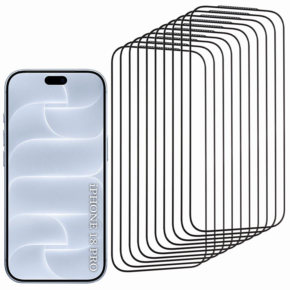 Lito HD Pro Screen Protector for Apple iPhone 18 Pro / 17 Pro, Tempered Glass, Full Glue, Set of 10, Black