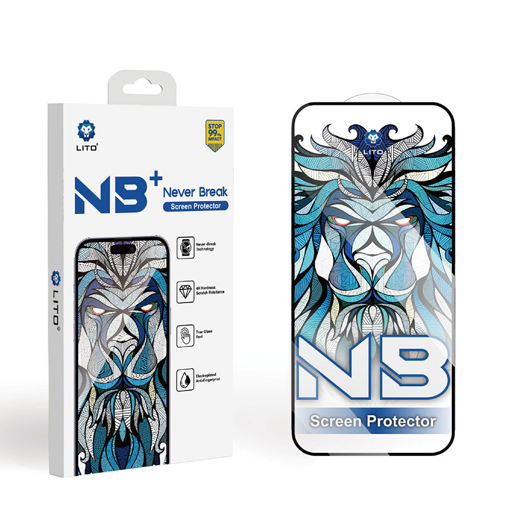 Προστατευτική Μεμβράνη Οθόνης Lito NB για Apple iPhone 17 Pro, Ενισχυμένο Γυαλί, Full Glue, Μαύρη