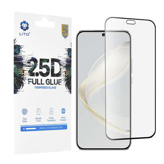 Προστατευτική μεμβράνη οθόνης Lito για Huawei nova 12s / nova 11, Ασφαλισμένο γυαλί, Full Glue, 2.5D, Μαύρο