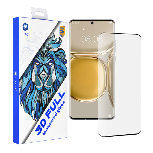 Προστατευτική μεμβράνη οθόνης Lito για Huawei P50 Pro, Ασφαλισμένο γυαλί, Πλήρης κόλλα, 3D, Μαύρο