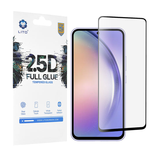 Προστατευτική μεμβράνη οθόνης Lito για Samsung Galaxy A54 A546, Ασφαλισμένο γυαλί, Full Glue, 2.5D, Μαύρο