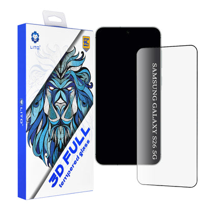 Προστατευτική Μεμβράνη Οθόνης Lito για Samsung Galaxy S26, Θερμαινόμενο Γυαλί, Full Glue, 3D, Μαύρη