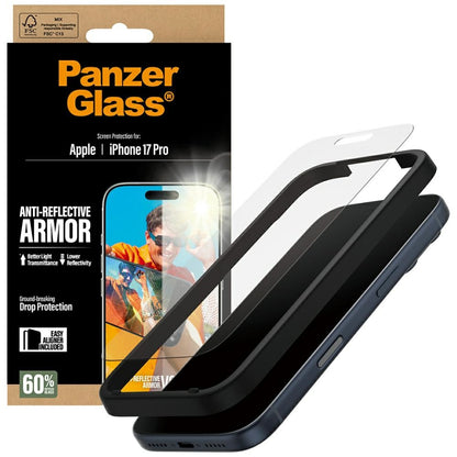 Προστατευτική Μεμβράνη Οθόνης Matte PanzerGlass Armor EasyAligner για Apple iPhone 17 Pro, Ενισχυμένο Γυαλί, Full Glue