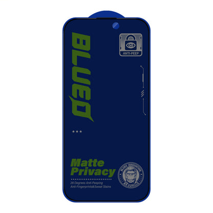 Προστατευτική μεμβράνη οθόνης Matte Privacy Blueo Anti-Peep για Apple iPhone 14 Pro Max, Ασφαλισμένο γυαλί, Πλήρης κόλλα