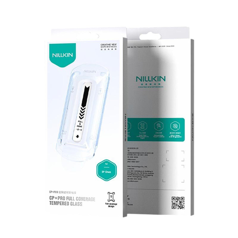Nillkin CP+ Pro Exterior Screen Protector with Applicator for Apple iPhone Duo, Tempered Glass, Full Glue, Black