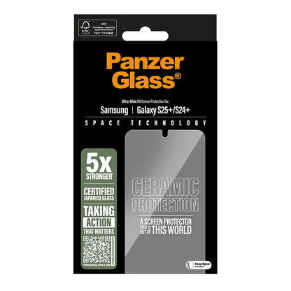 Προστατευτική Μεμβράνη Οθόνης PanzerGlass Ultra-Wide Ceramic EasyAligner για Samsung Galaxy S25+ S936 / S24+ S926, Ενισχυμένο Γυαλί, Πλήρης Κόλληση