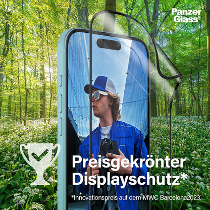 Προστατευτική Μεμβράνη Οθόνης PanzerGlass Ultra-Wide Fit EyeCare για Apple iPhone 16 Pro Max, Ενισχυμένο Γυαλί, Full Glue, Μαύρη