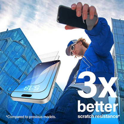 Προστατευτική Μεμβράνη Οθόνης PanzerGlass Ultra-Wide Fit Fastfit για Apple iPhone 17 / 16 Pro, Ενισχυμένο Γυαλί, Πλήρης Κόλληση, Μαύρη