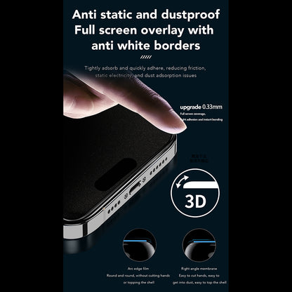 Προστατευτική μεμβράνη οθόνης Privacy Anank 1X Reinforced 360 για Apple iPhone 15, Ασφαλισμένο γυαλί, Πλήρης κόλλα, 2.5D