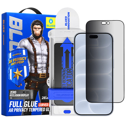 Προστατευτικό οθόνης Privacy Blueo Anti Peep AR Applicator Pro για Apple iPhone 18 Pro, Σκληρυμένο Γυαλί, Full Glue, 3D