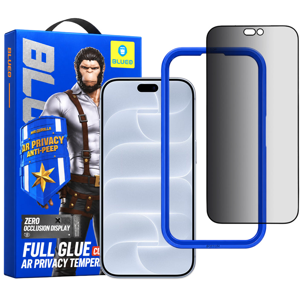 Προστατευτικό οθόνης Privacy Blueo Anti Peep AR για Apple iPhone 18 Pro, Σκληρυμένο Γυαλί, Full Glue, 3D