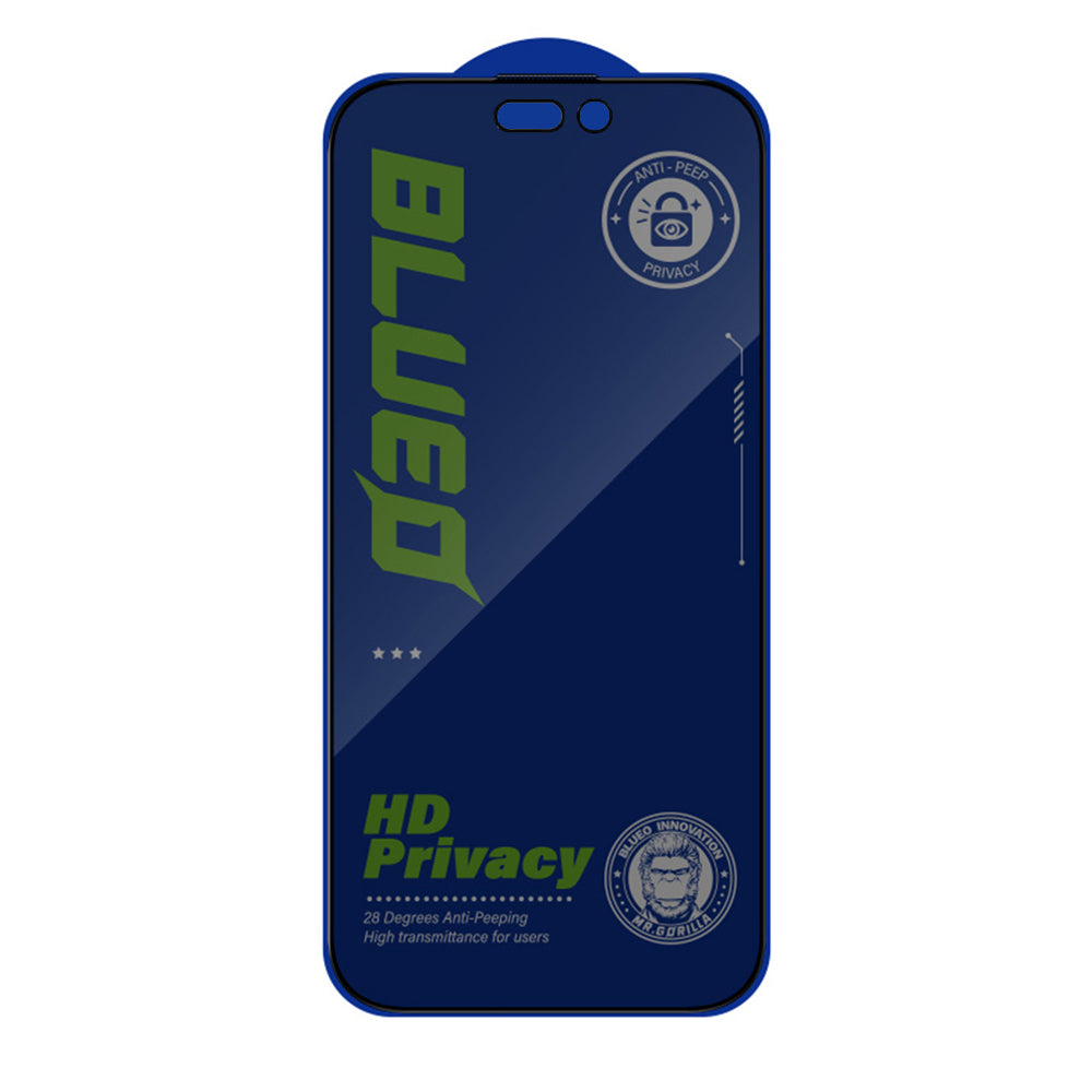 Προστατευτικό οθόνης Privacy Blueo Anti-Peep για Apple iPhone 18 Pro Max, σκληρυμένο γυαλί, πλήρης επικόλληση, σετ 5 τεμαχίων