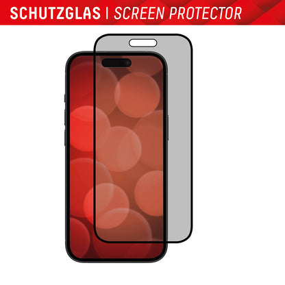 Προστατευτική μεμβράνη οθόνης Privacy Displex Real Glass για Apple iPhone 16 Plus, Ασφαλισμένο γυαλί, Πλήρης κόλλα