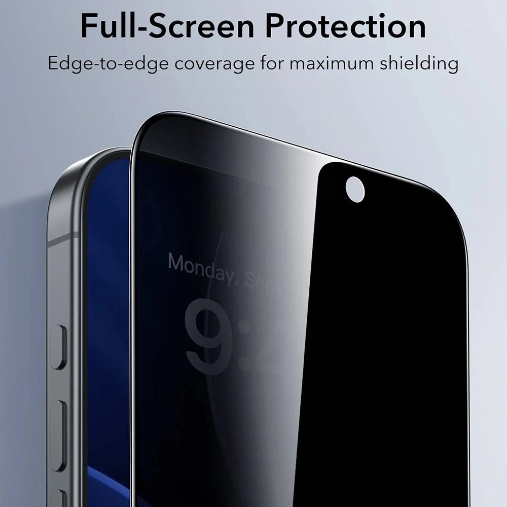 Προστατευτική μεμβράνη οθόνης Privacy ESR UltraFit Classic για Apple iPhone 18 Pro Max, Ασφαλισμένο γυαλί, Πλήρης κόλλα, Σετ 3 τεμαχίων