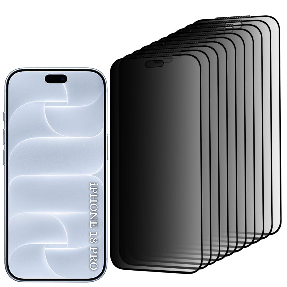 Lito HD Pro Privacy Screen Protector for Apple iPhone 18 Pro, Tempered Glass, Full Glue, Set of 10 Pieces