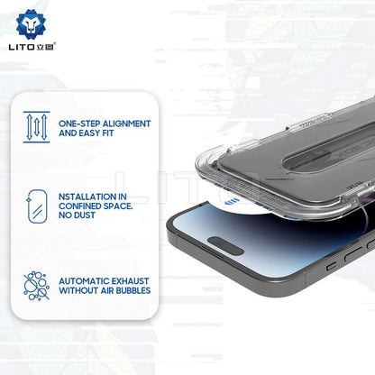 Privacy Screen Protector Film Lito Magic Glass Box D+ Tools for Apple iPhone 12 / 12 Pro, Tempered Glass, Full Glue