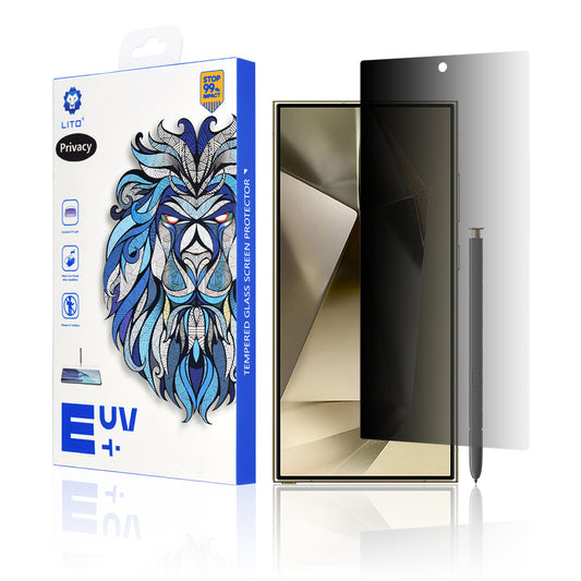 Προστατευτική μεμβράνη οθόνης Privacy Lito για Samsung Galaxy S24 Ultra S928, Ασφαλισμένο γυαλί, UV κόλλα, 3D