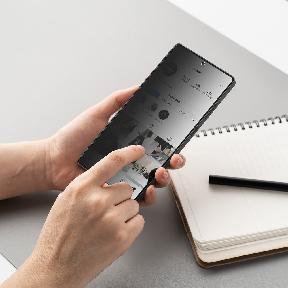 Ringke Easy Slide Privacy Screen Protector for Samsung Galaxy S25+ S936, Tempered Glass, Full Glue, Set of 2 pieces