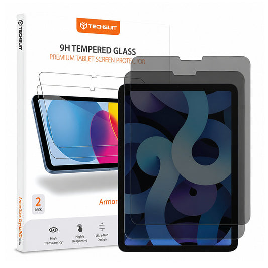 Προστατευτική μεμβράνη οθόνης Privacy Techsuit ArmorGlass CrystalHD για Apple iPad Pro 11 (2022), Ενισχυμένο γυαλί, Πλήρης κόλλα, Σετ 2 τεμαχίων