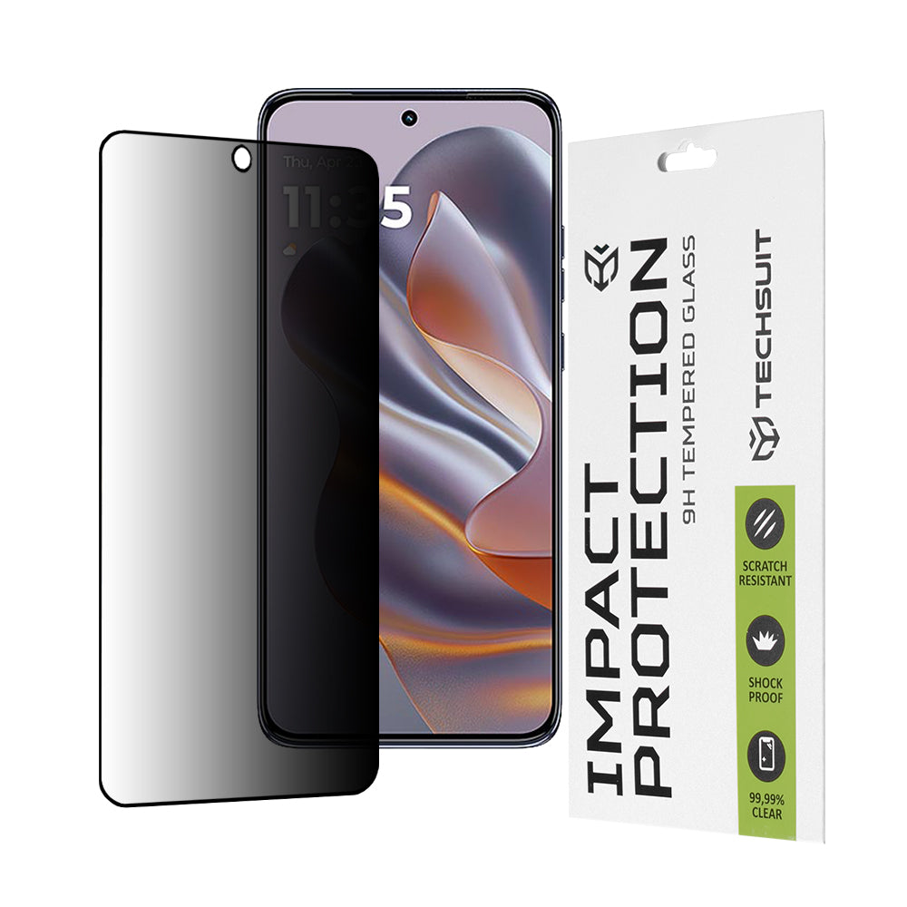 Προστατευτική μεμβράνη οθόνης Privacy Techsuit για Motorola Edge 50 Neo, Ασφαλισμένο Γυαλί, Πλήρης Κόλλα, 111D