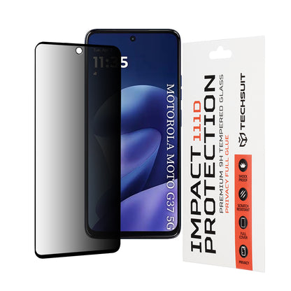 Προστατευτική μεμβράνη οθόνης Privacy Techsuit για Motorola Moto G47 / G37 Power / G37, Ασφαλισμένο γυαλί, Full Glue, 111D
