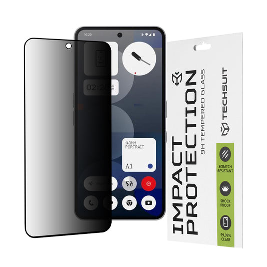 Προστατευτική μεμβράνη οθόνης Privacy Techsuit για Nothing Phone (3a) / Phone (3a) Pro, Ασφαλισμένο γυαλί, Full Glue, 111D