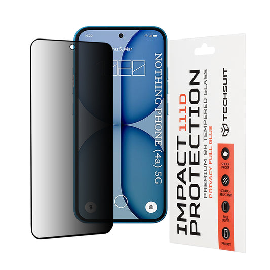 Προστατευτική Μεμβράνη Οθόνης Privacy Techsuit για Nothing Phone (4a), Ενισχυμένο Γυαλί, Full Glue, 111D