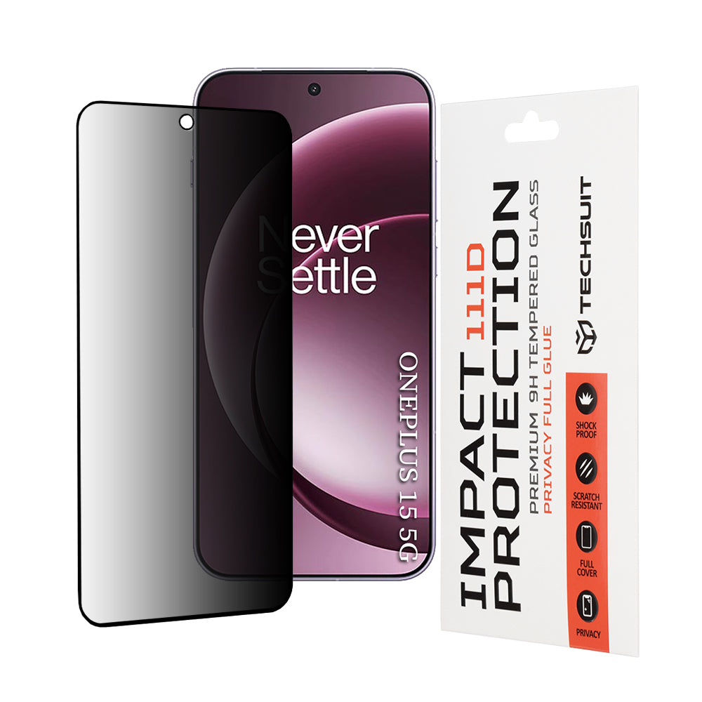 Προστατευτική Μεμβράνη Οθόνης Privacy Techsuit για OnePlus 15, Ενισχυμένο Γυαλί, 111D