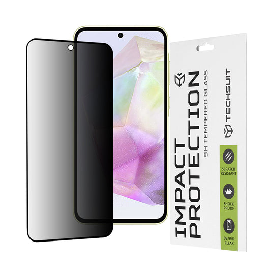 Προστατευτική μεμβράνη οθόνης Privacy Techsuit για Samsung Galaxy M56 M566 / M35 / A55 5G A556 / A35 5G A356, Ασφαλισμένο γυαλί, Full Glue, 111D