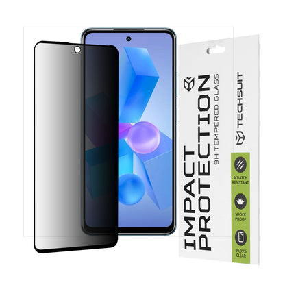 Προστατευτική μεμβράνη οθόνης Privacy Techsuit για Tecno Spark 20 Pro / Pova 5 Pro / Hot 40 / Hot 40 Pro, Ασφαλισμένο γυαλί, Πλήρης κόλλα, 111D