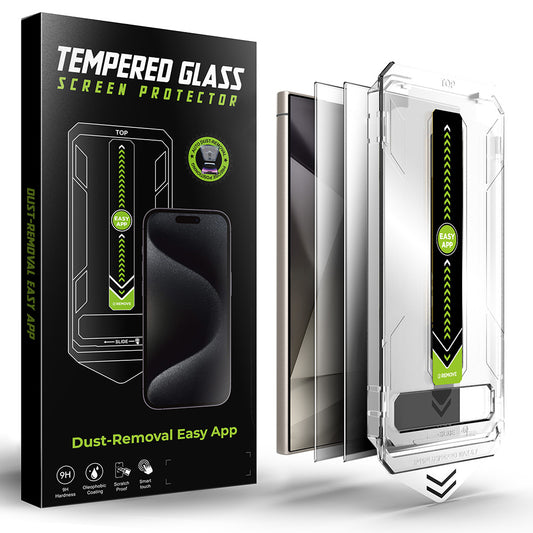 Προστατευτική μεμβράνη οθόνης Privacy Techsuit TitanGlass CrystalHD για Samsung Galaxy S24 Ultra S928, Ασφαλισμένο γυαλί, Πλήρης κόλλα, Σετ 2 τεμαχίων