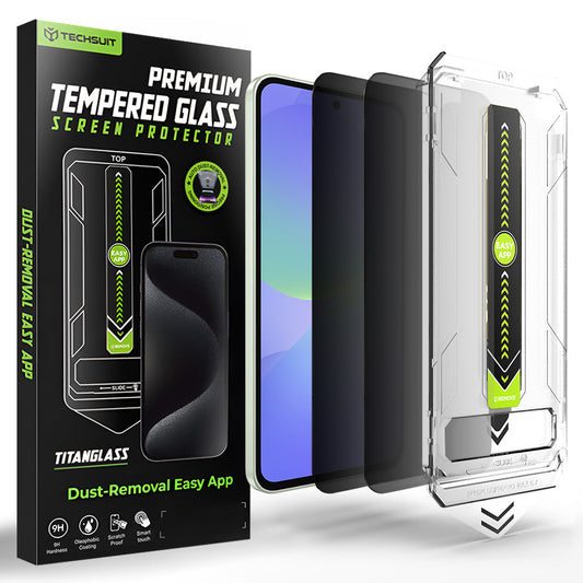 Προστατευτική μεμβράνη οθόνης Privacy Techsuit TitanGlass CrystalHD για Samsung Galaxy A37 5G / A36 A366, Ασφαλισμένο γυαλί, Πλήρης κόλλα, Σετ 2 τεμαχίων