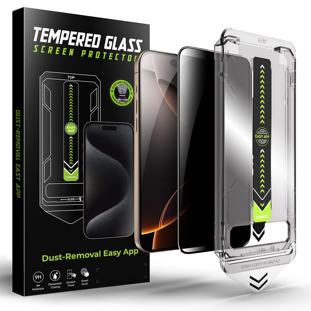 Προστατευτική Μεμβράνη Οθόνης Privacy Techsuit TitanGlass για Apple iPhone 17 / 16 Pro, Ενισχυμένο Γυαλί, Full Glue