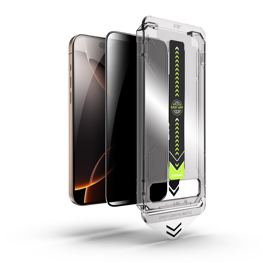 Προστατευτική Μεμβράνη Οθόνης Privacy Techsuit TitanGlass για Apple iPhone 17 / 16 Pro, Ενισχυμένο Γυαλί, Full Glue