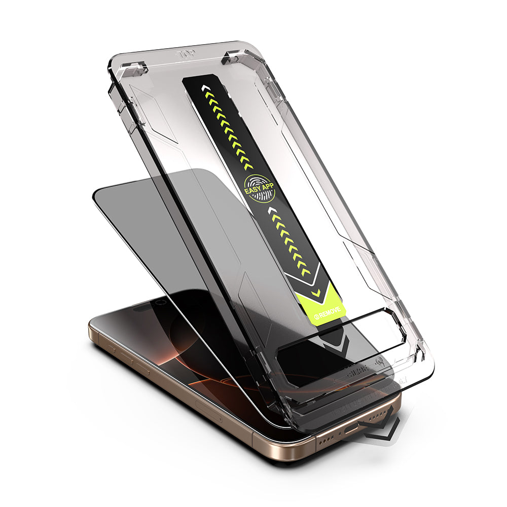 Προστατευτική Μεμβράνη Οθόνης Privacy Techsuit TitanGlass για Apple iPhone 17 / 16 Pro, Ενισχυμένο Γυαλί, Full Glue